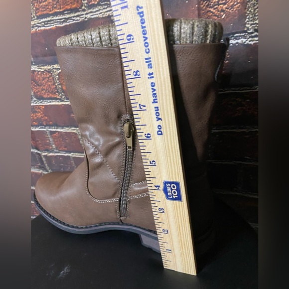 Muk Luks Brown Sweater Ankle Boots Sz 9 - Picture 6 of 6